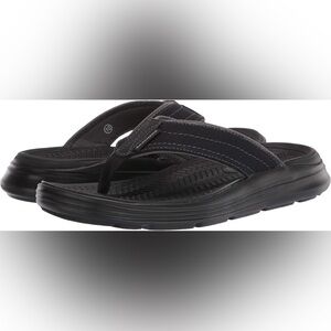 NEW - Skechers Relaxed Fit Memory Foam 360 Black Flip Flops Sandals Mens Size 12